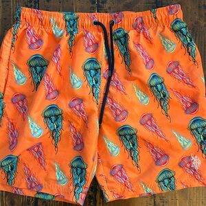 U.S. Polo Assn. Orange Swim Shorts with Colorful Print